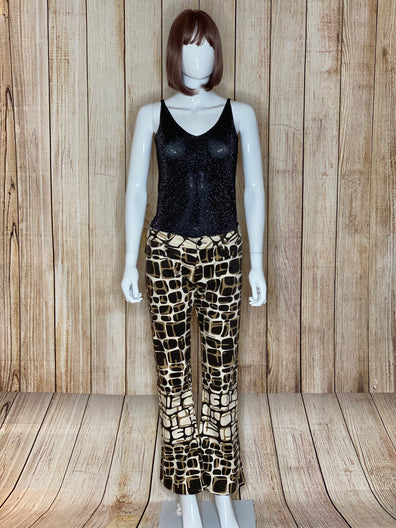 Giraffe Print Flare Jeans